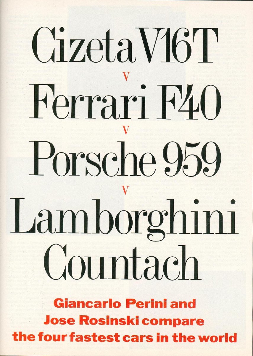Porsche 959 vs Cizeta V16T vs Ferrari F40 vs Lamborghini ...