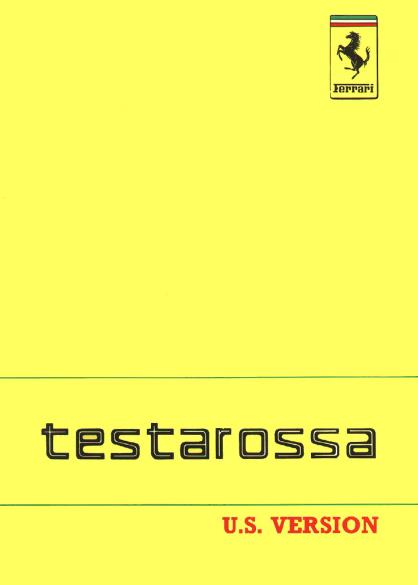 Книга Ferrari 512 Testa Rossa: owners manual, 1989
