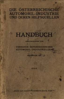 Книга Handbuch die Österreichischer Automobil-Industrie und Deren Hilfsquellen, 1910