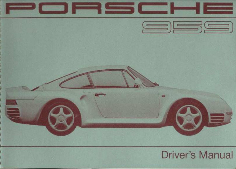Книга Porsche 959: Owners manual