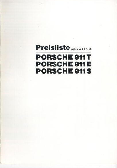 Porsche 911 price list