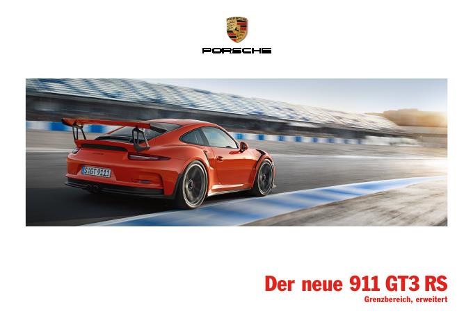 Рекламный буклет Porsche 991 GT3 RS DE