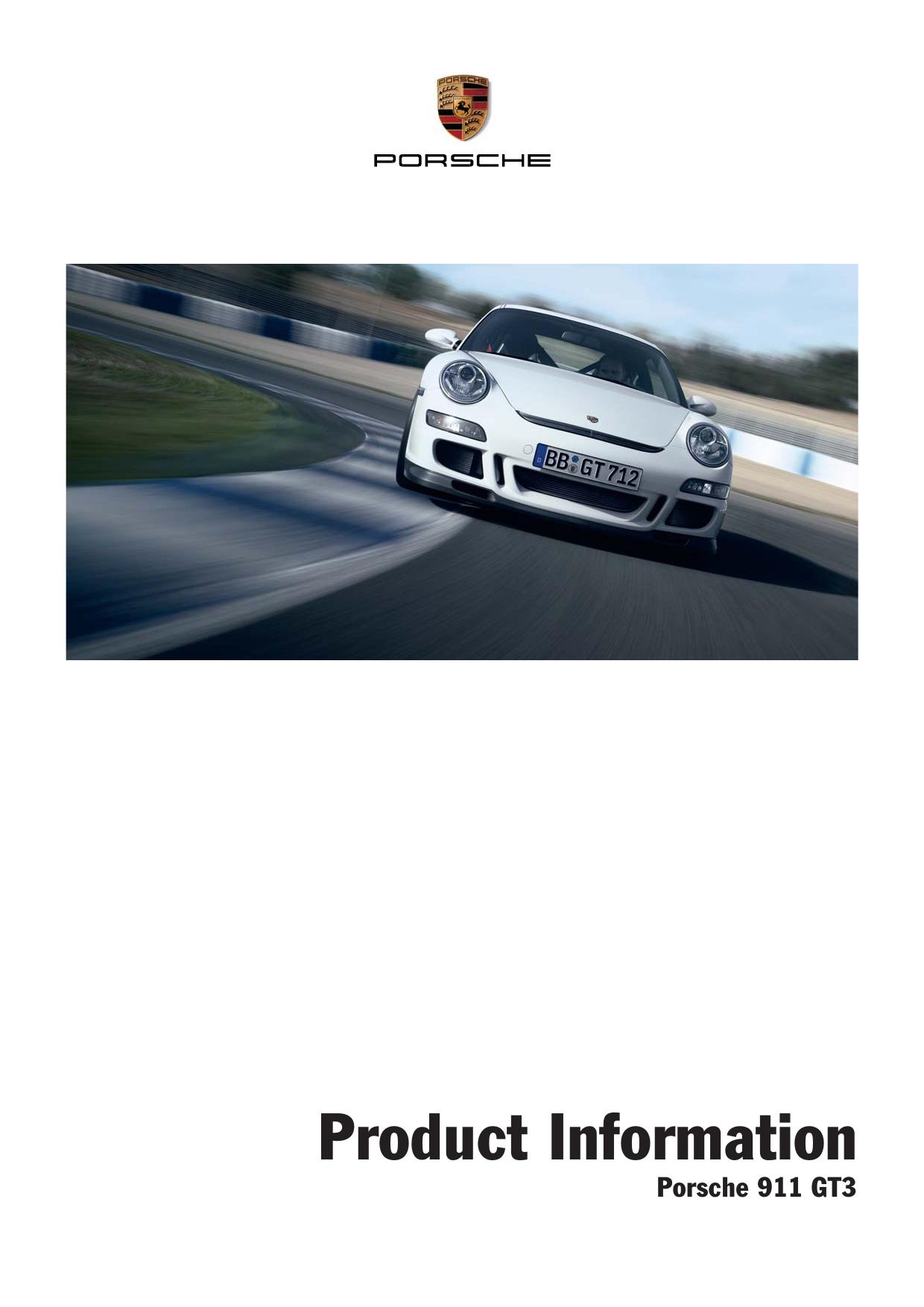 Рекламный буклет Porsche 997 GT3 Product Information 2006 MY