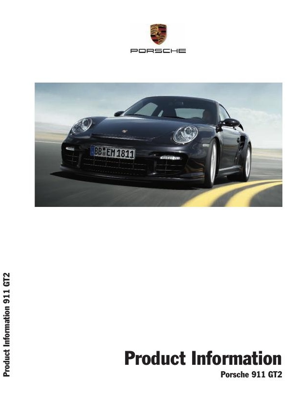 Рекламный буклет Porsche 997 GT2 Product Information 2008MY