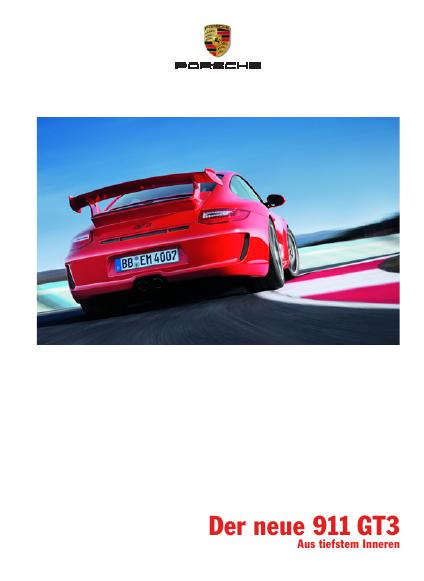 Рекламный буклет Porsche 997 GT3 DE