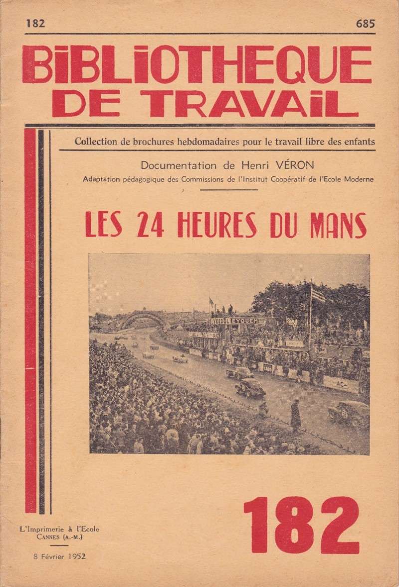 Журнал Biblioteque de travail: les 24 heures du Mans, 1952