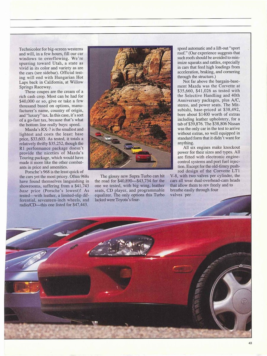 AUTO HEBDO 804 du 13/11/1991;  Comparatif Porsche 968 Vs Nissan 300 ZX 