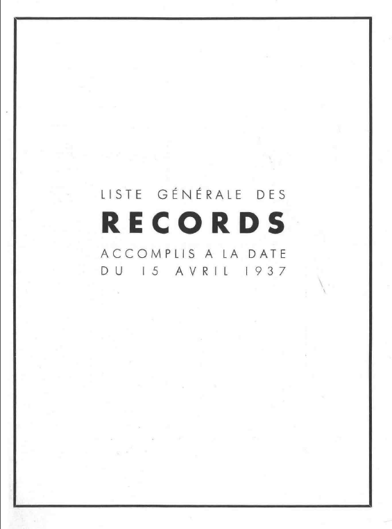 Книга Liste generale des records, 04.1937