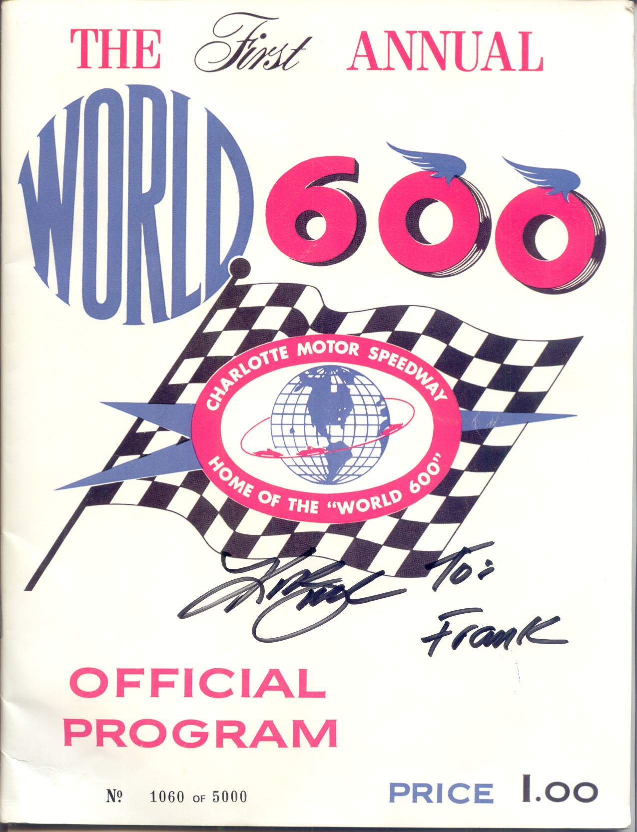 Книга NASCAR 1960 World 600 program