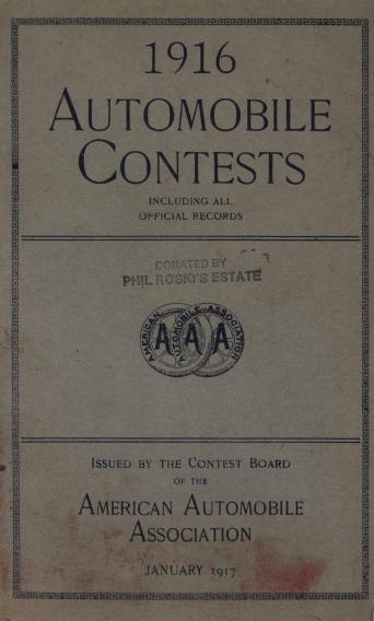 Книга American Automobile Association: 1916 automobile contests including all official records