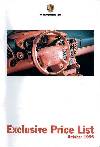 Рекламная брошюра Porsche 1997 MY Exclusive, price list