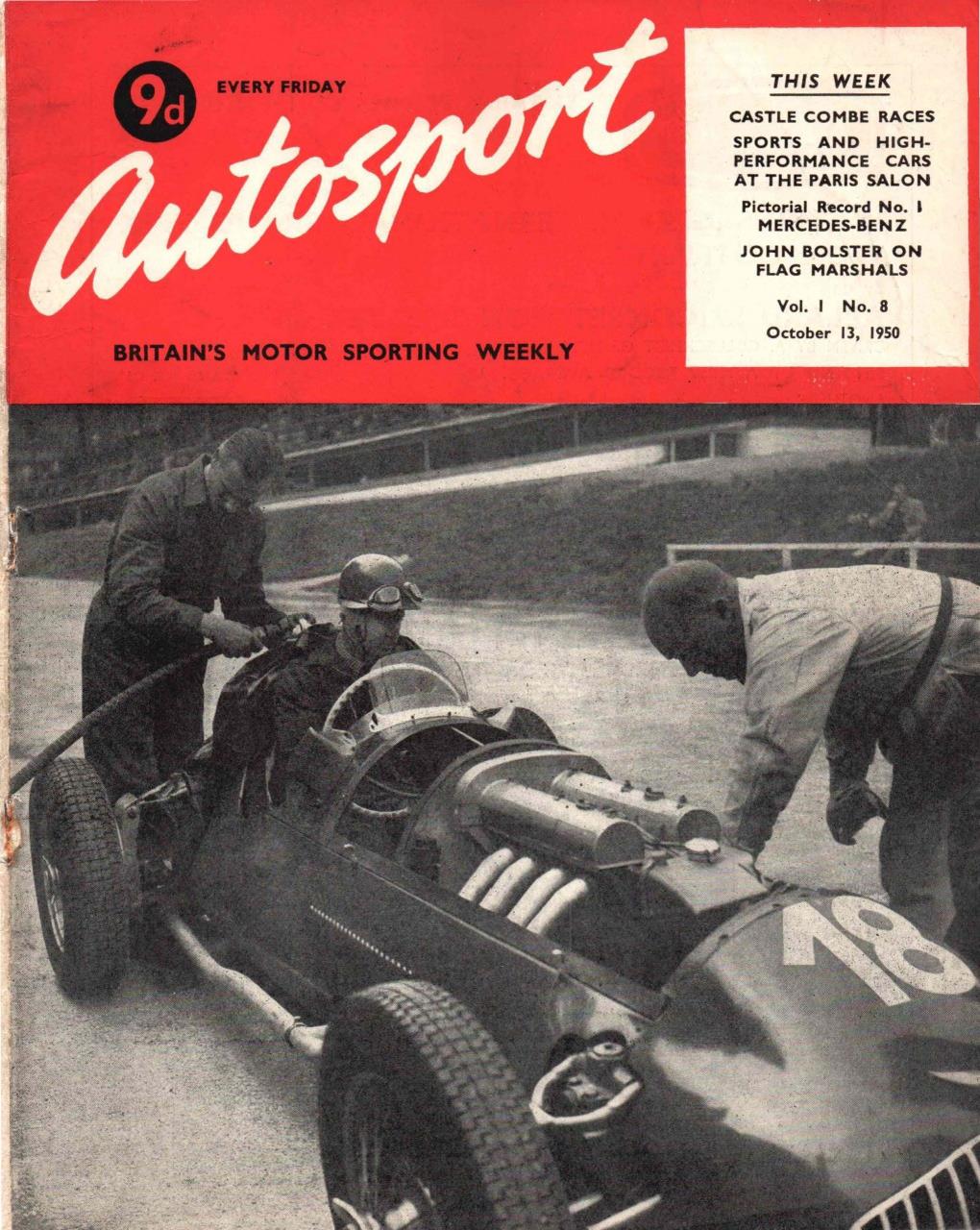 Журнал Autosport 13 октября 1950