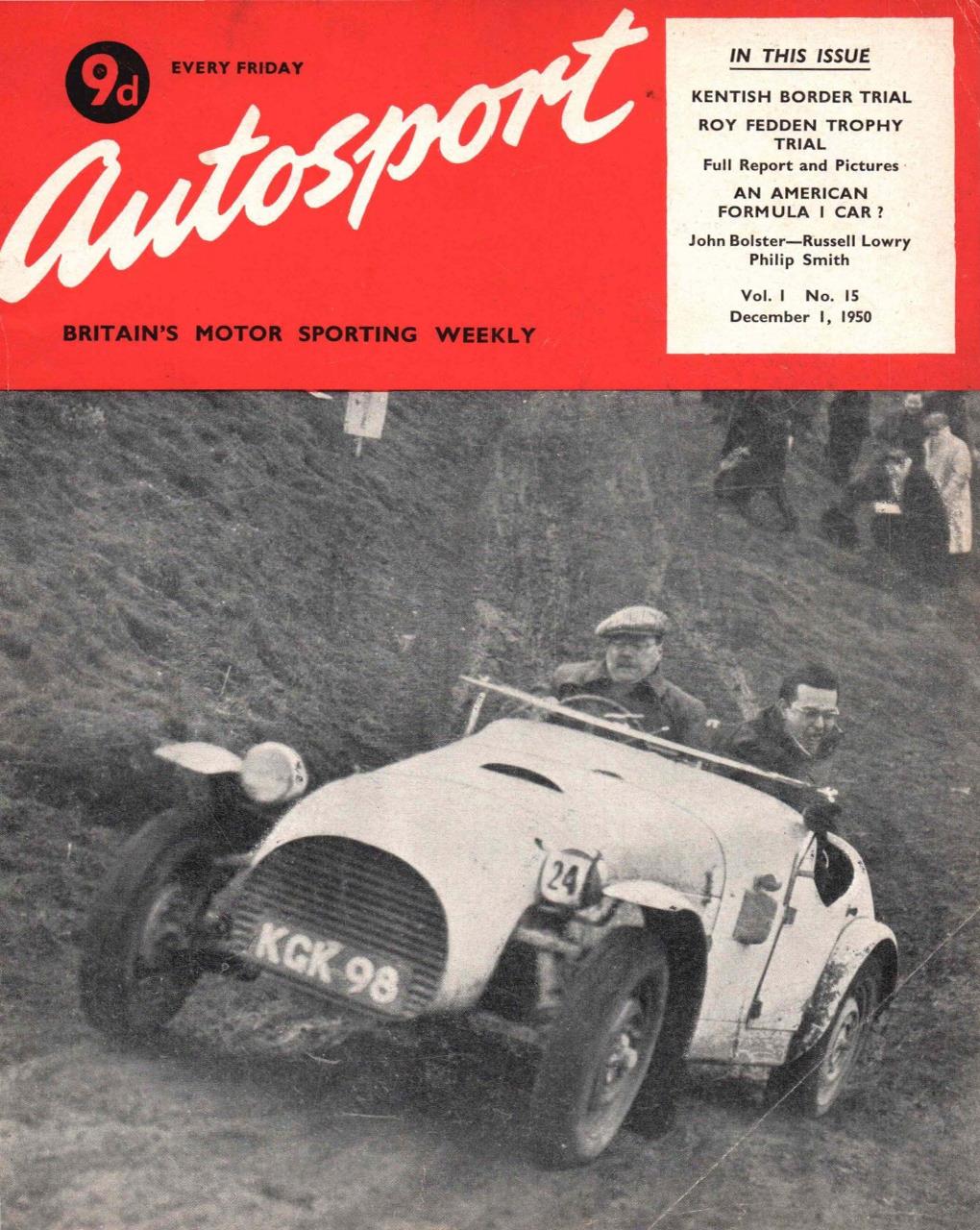 Журнал Autosport 01 декабря 1950