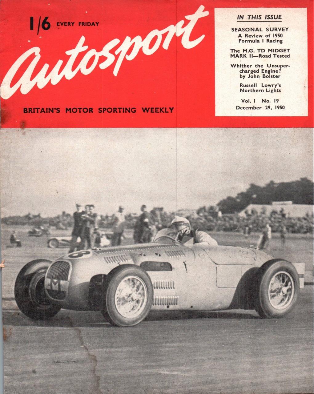 Журнал Autosport 29 декабря 1950