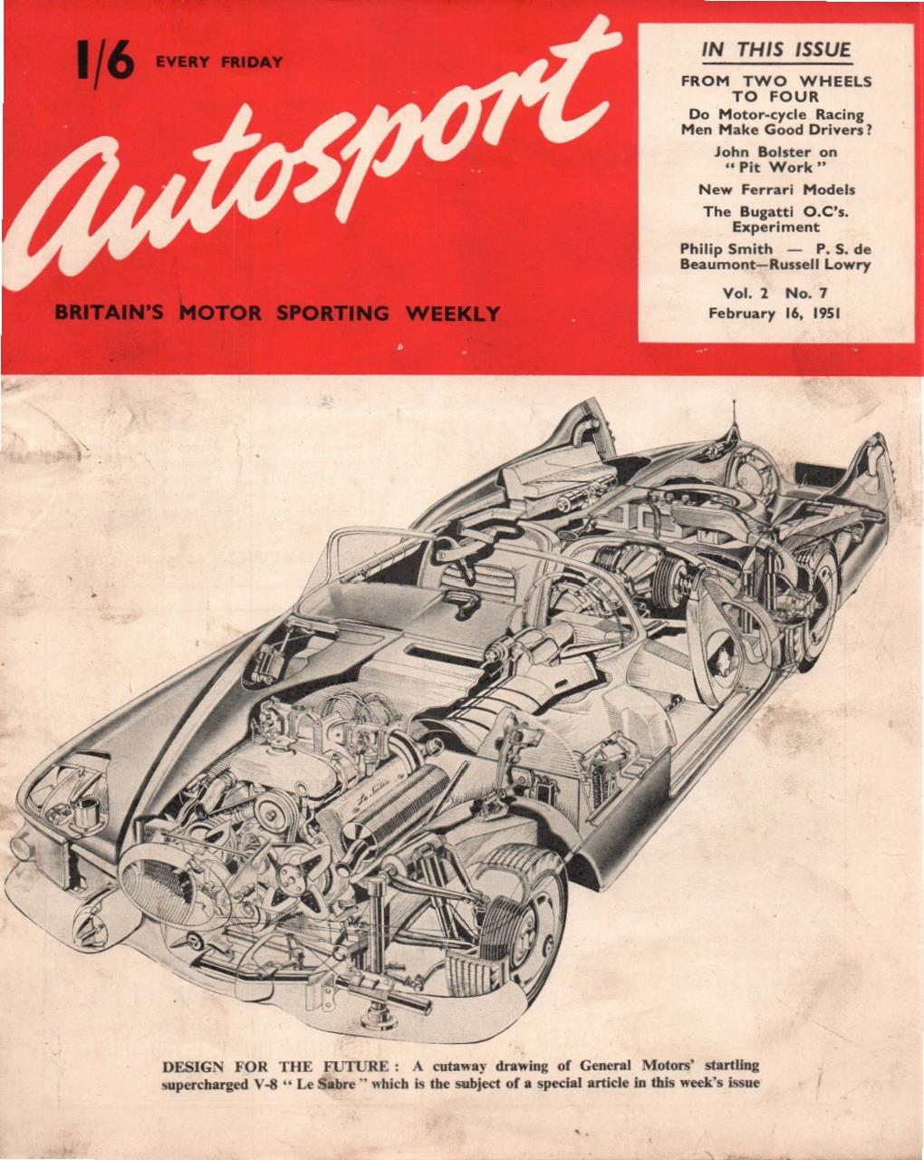 Журнал Autosport 16 февраля 1951