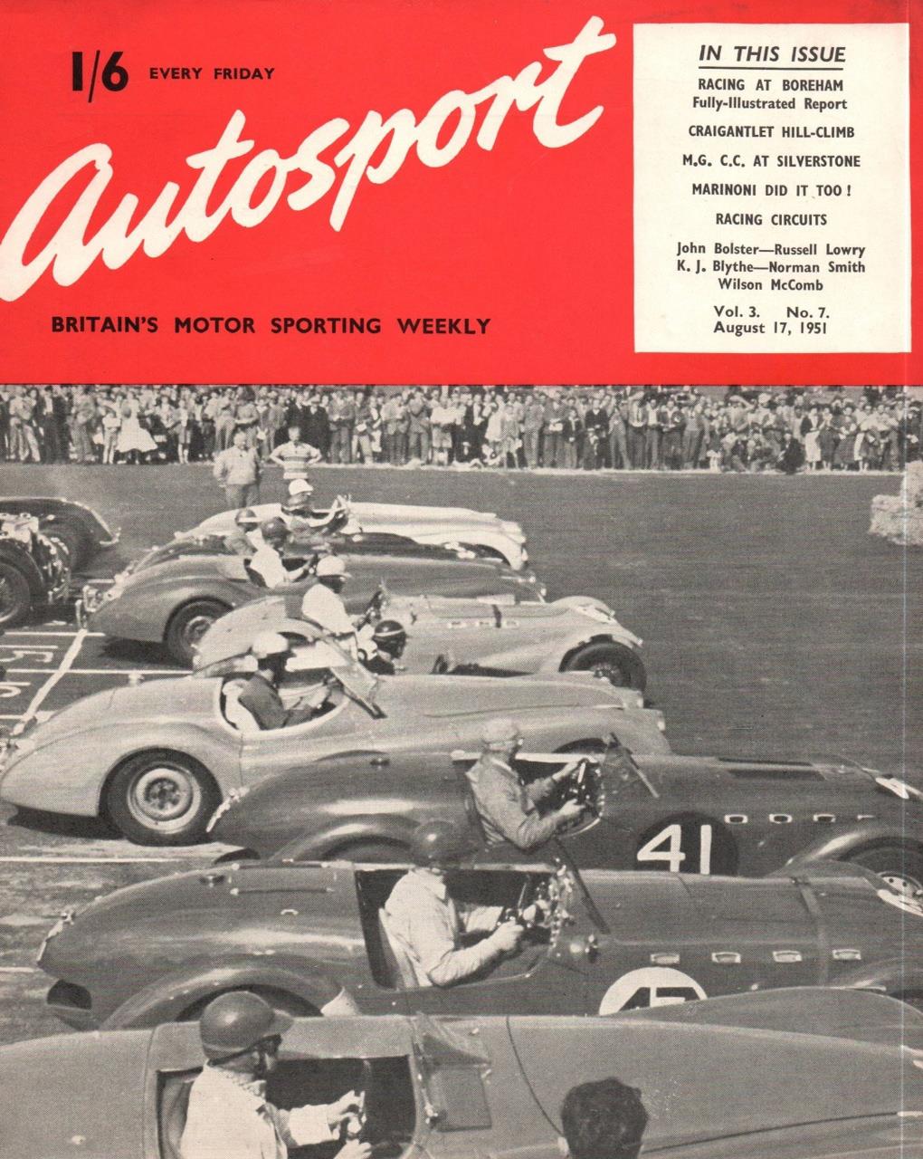 Журнал Autosport 17 августа 1951
