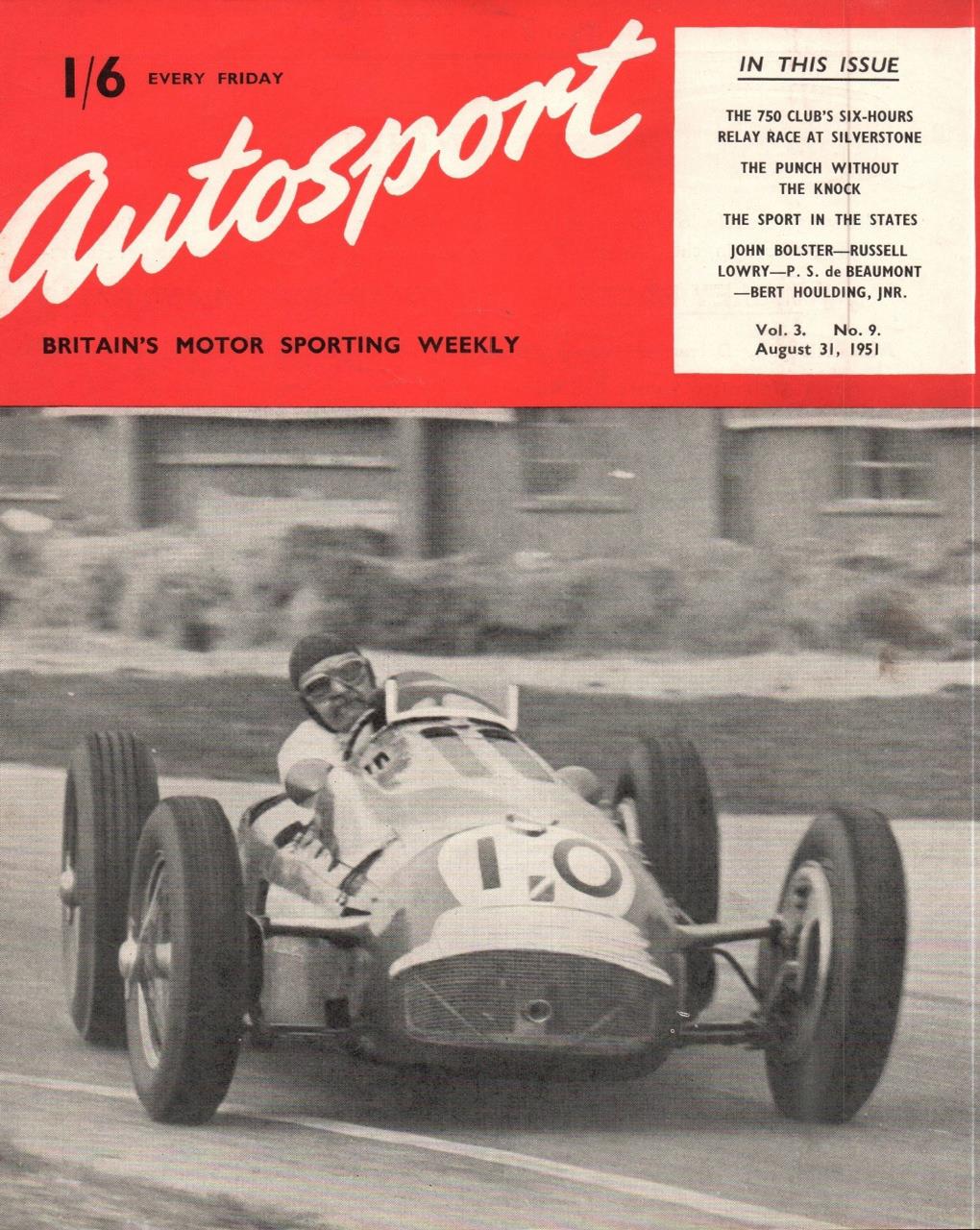 Журнал Autosport 31 августа 1951