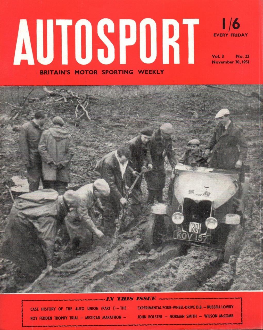 Журнал Autosport 30 ноября 1951