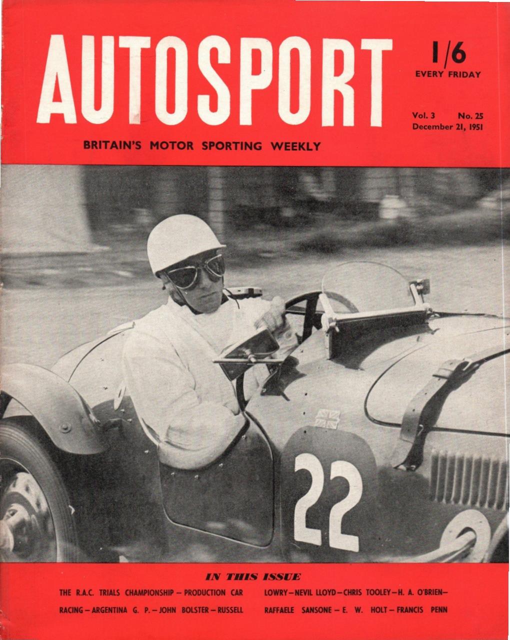 Журнал Autosport 21 декабря 1951