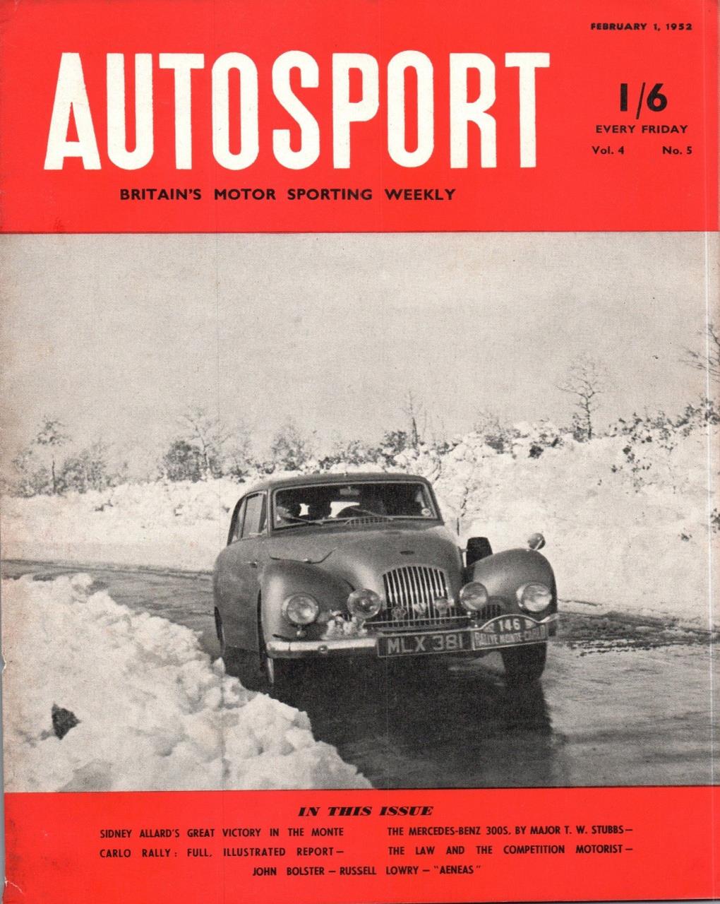Журнал Autosport 01 февраля 1952