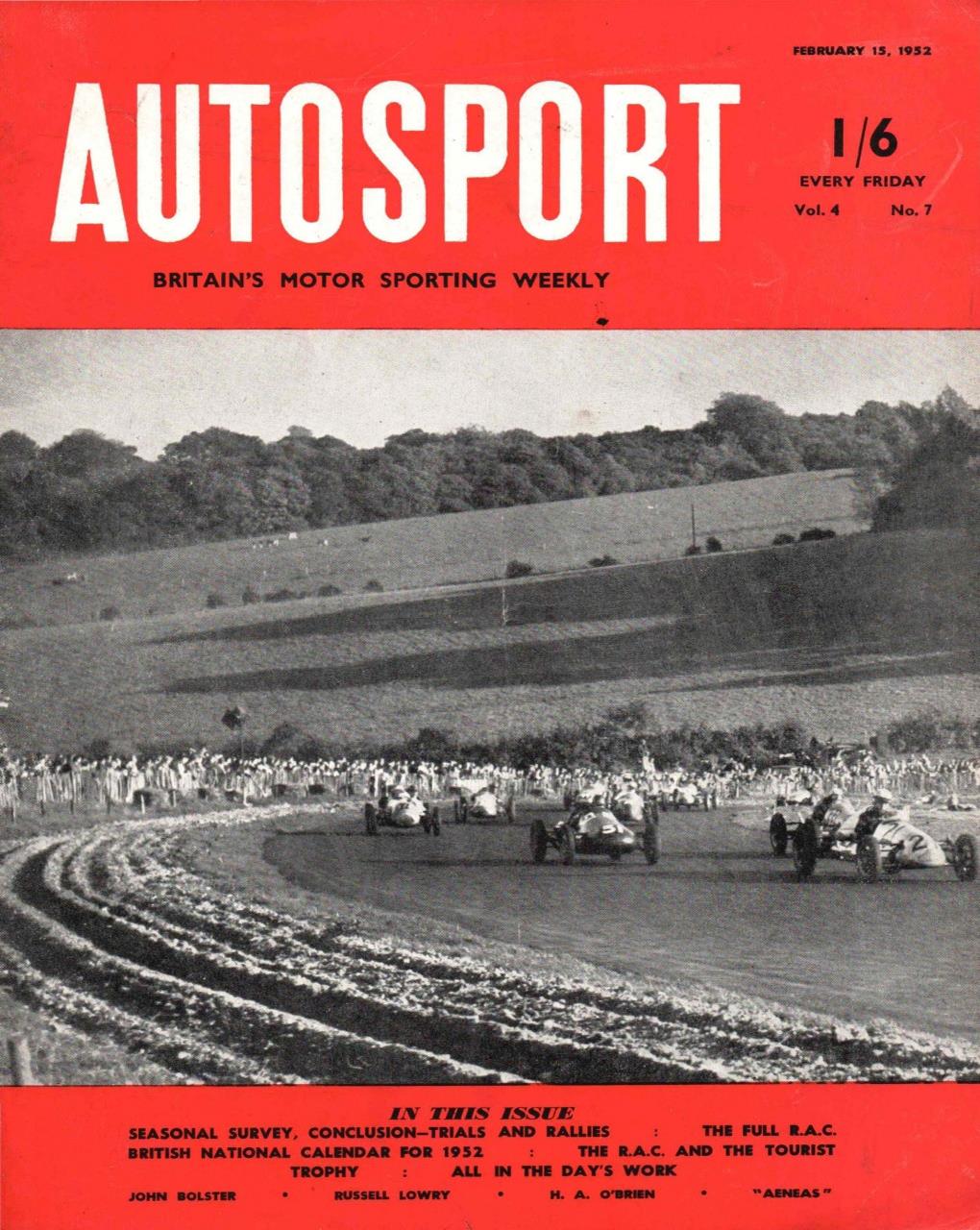 Журнал Autosport 15 февраля 1952