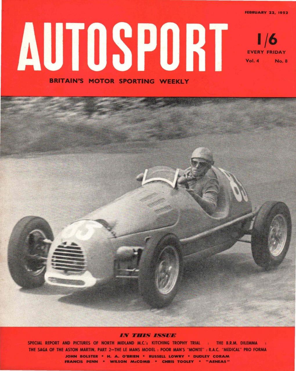 Журнал Autosport 22 февраля 1952