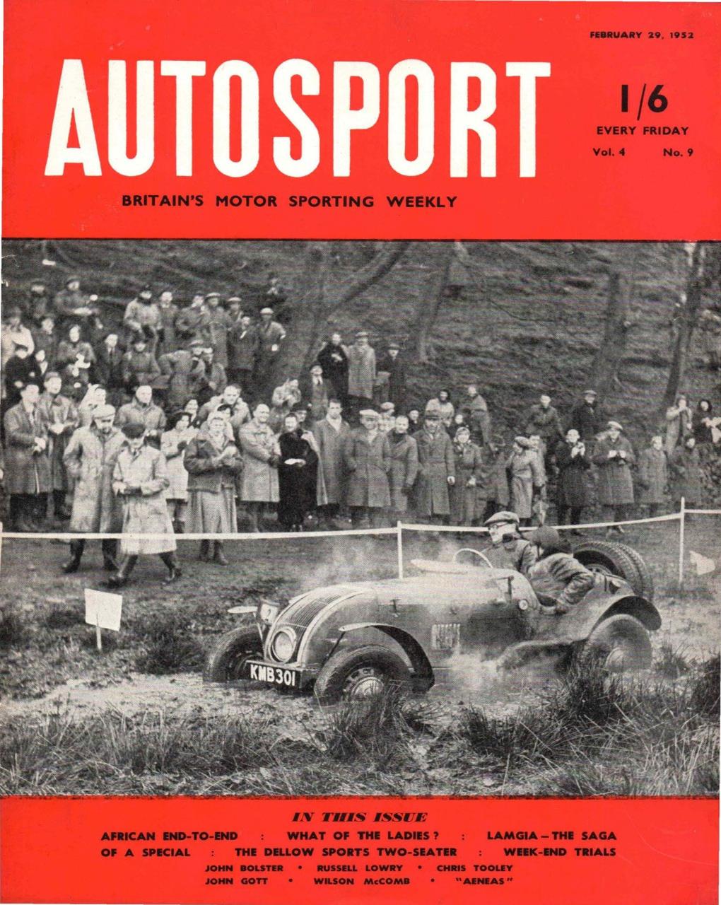 Журнал Autosport 29 февраля 1952