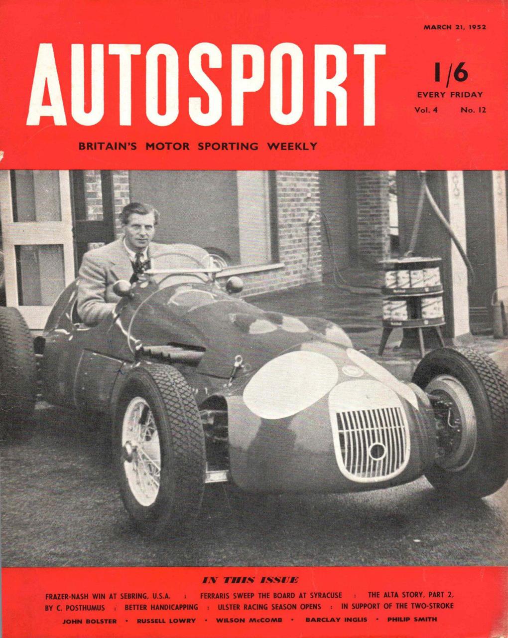 Журнал Autosport 21 марта 1952