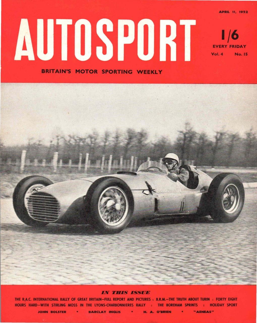 Журнал Autosport 11 апреля 1952