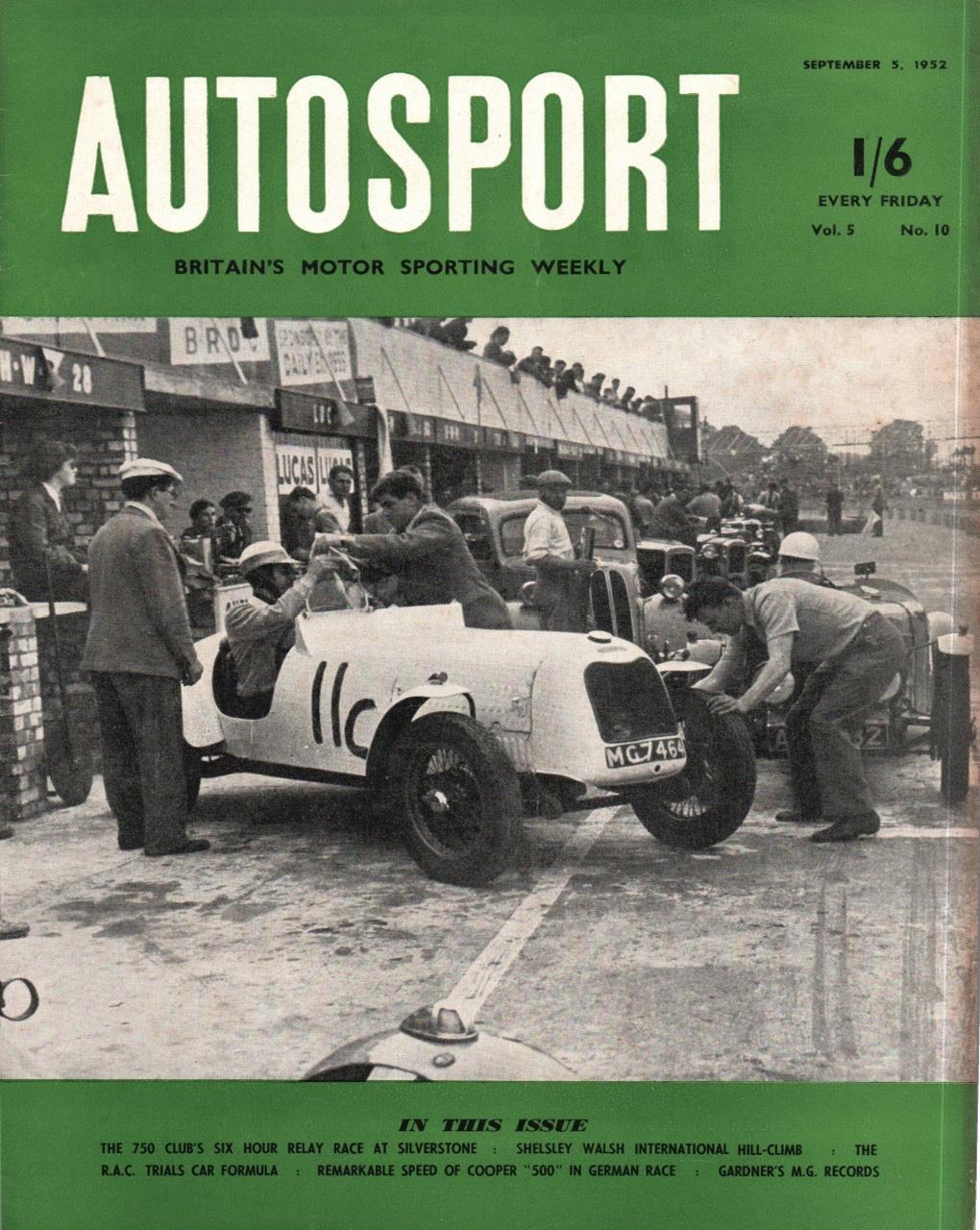 Журнал Autosport 05 сентября 1952