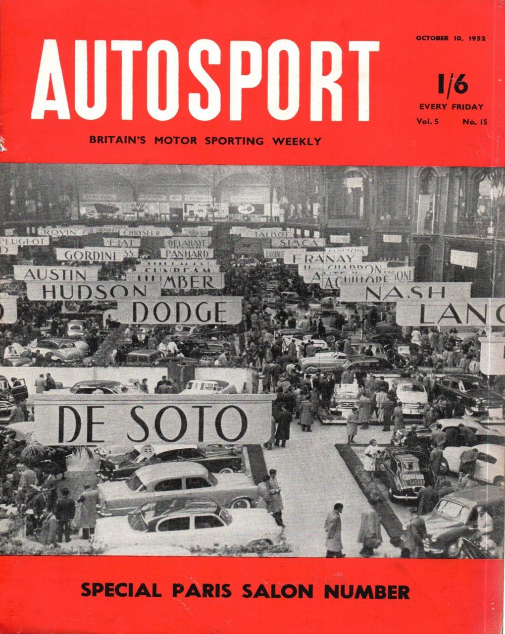 Журнал Autosport 10 октября 1952