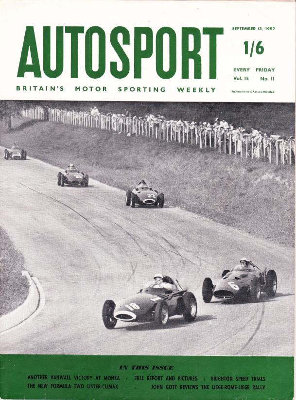 Журнал Autosport 13 сентября 1957