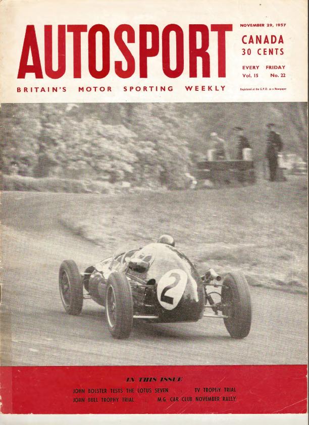Журнал Autosport 29 ноября 1957