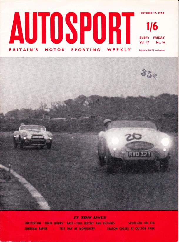 Журнал Autosport 17 октября 1958