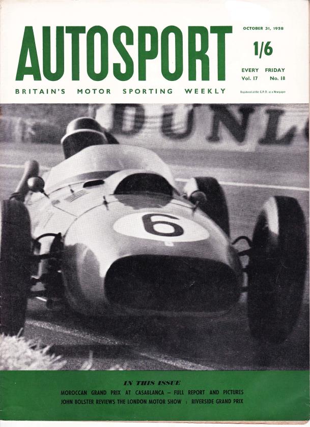 Журнал Autosport 31 октября 1958