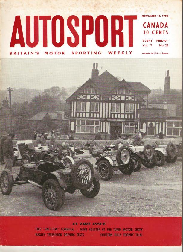 Журнал Autosport 14 ноября 1958