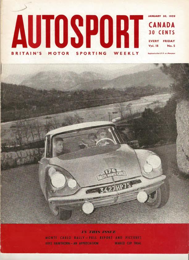 Журнал Autosport 30 января 1959