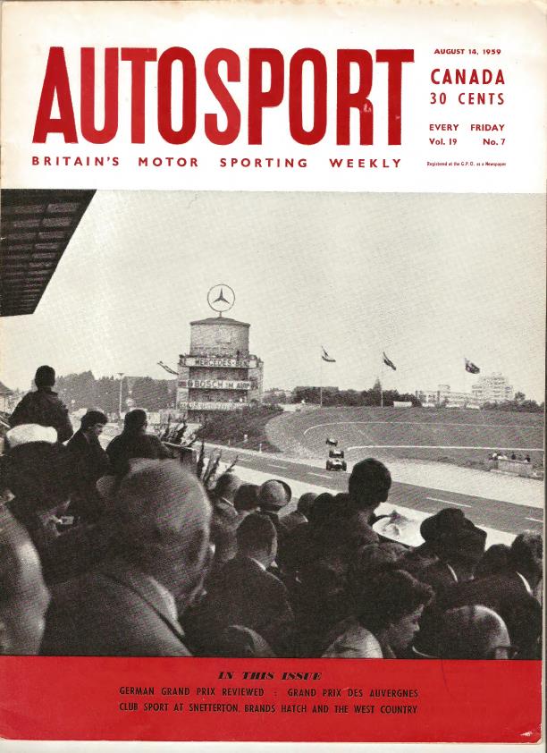 Журнал Autosport 14 августа 1959