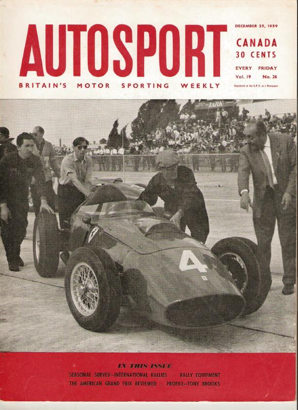 Журнал Autosport 25 декабря 1959