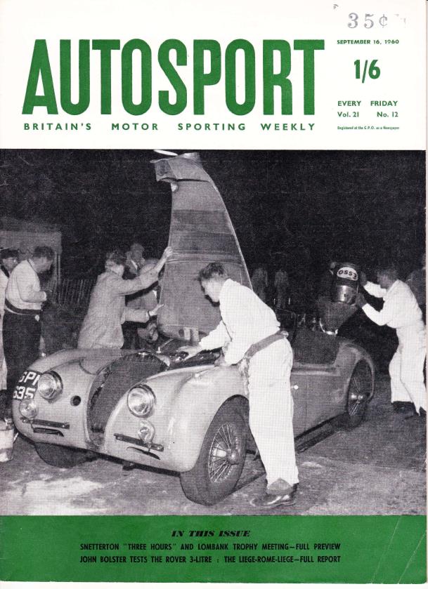 Журнал Autosport 16 сентября 1960