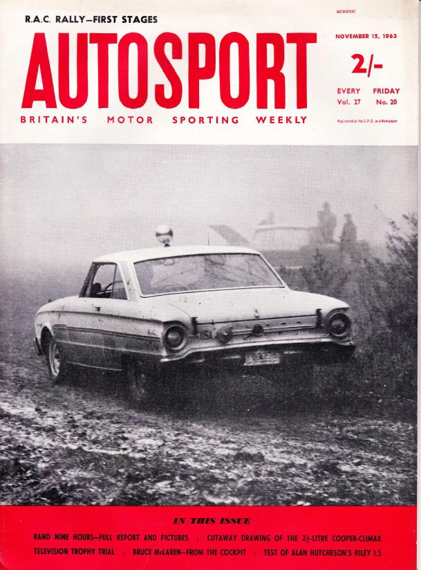 Журнал Autosport 15 ноября 1963