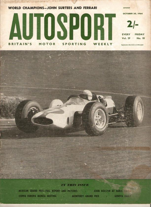 Журнал Autosport 30 октября 1964