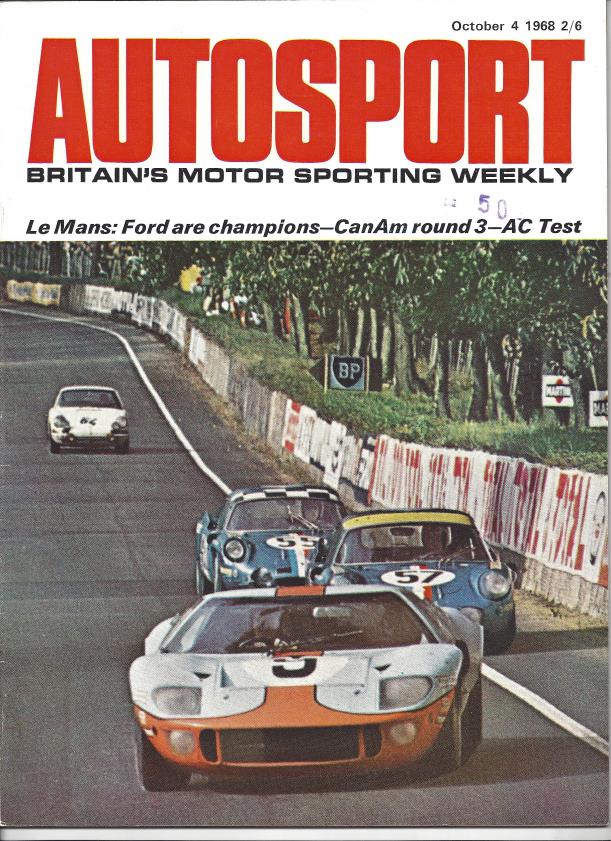 Журнал Autosport 04 октября 1968