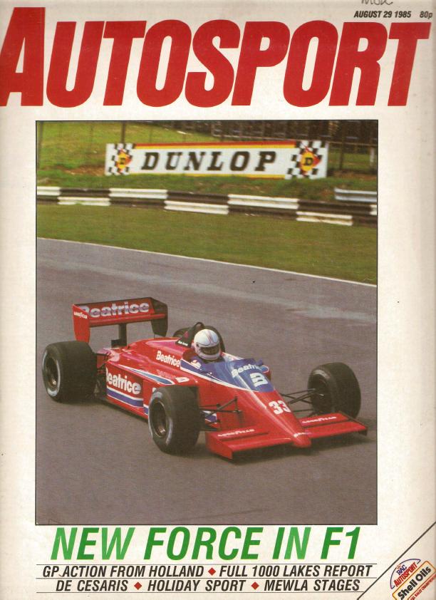Журнал Autosport 29 августа 1985
