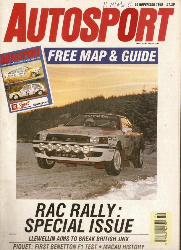 Журнал Autosport 16 ноября 1989
