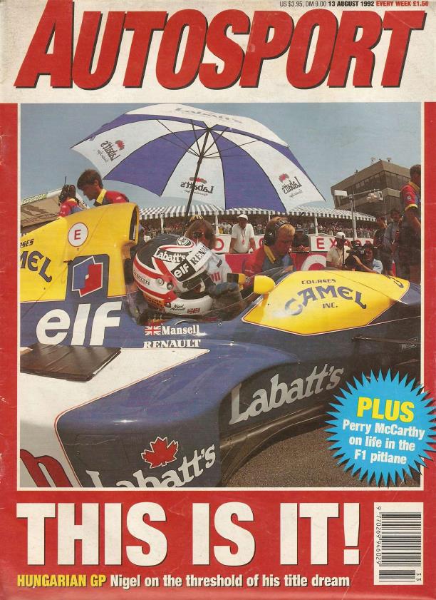Журнал Autosport 13 августа 1992