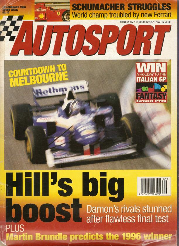 Журнал Autosport 29 февраля 1996