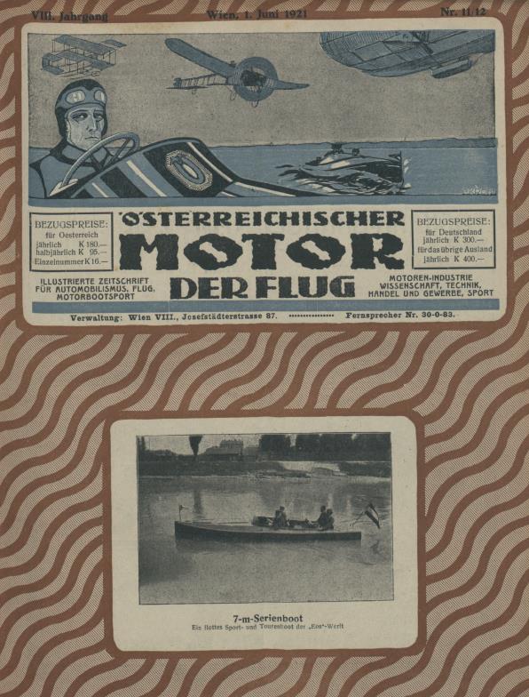 Журнал Osterreichischer motor der flug №11-12 1921