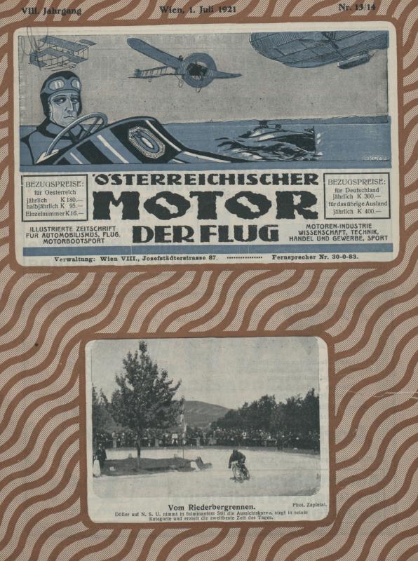Журнал Osterreichischer motor der flug №13-14 1921