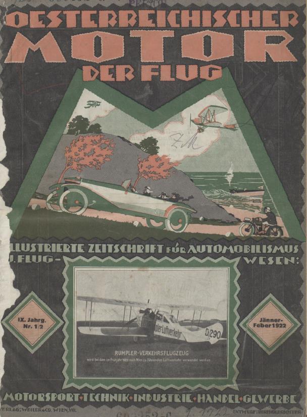 Журнал Osterreichischer motor der flug №1-2 1922